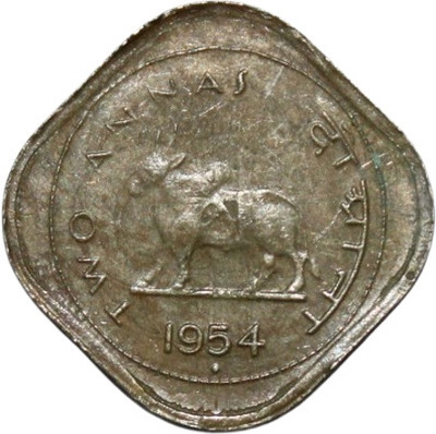 Prideindia 2 Annas (1954) India Collectible Old and Rare Coin Ancient Coin Collection(1 Coins)