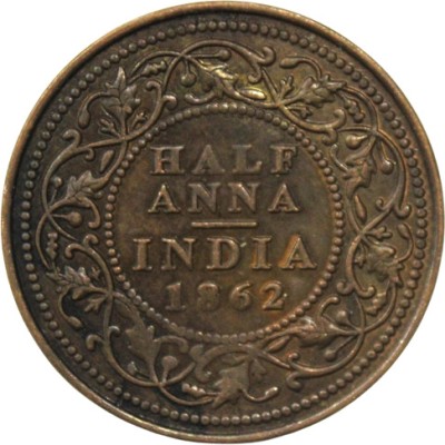 CoinView Half Anna (1862) Victoria Queen Collectible Old and Rare Copper Coin Medieval Coin Collection(1 Coins)