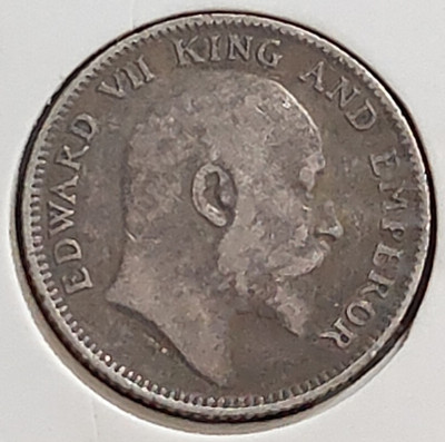 ANTIQUEWAY Extremely Rare Silver 1/4 Rupee 1903 Edward VII British India Medieval Coin Collection(1 Coins)
