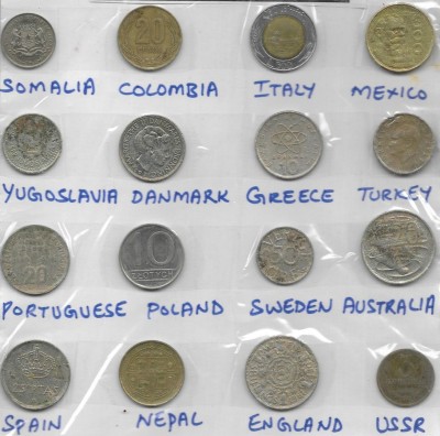 A1 International Third Range 16 Different Countries Coins Lot With Greece Modern Coin Collection(16 Coins)