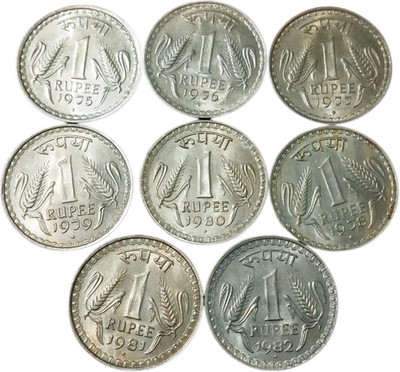 RB COINS ONE RUPEES DABBU COLLECTION 8 COIN Coin Bank(Multicolor)