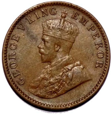 Hariom 1912-36 - 1 QUARTER ANNA BRITISH INDIA GEORGE V KING 1 BRONZE COIN WT. 4.72 GRAM Ancient Coin Collection(1 Coins)