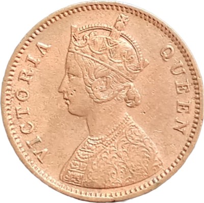 ANTIQUEWAY Extremely Rare 1862 Quarter Anna Top Grade Victoria Queen British Medieval Coin Collection(1 Coins)