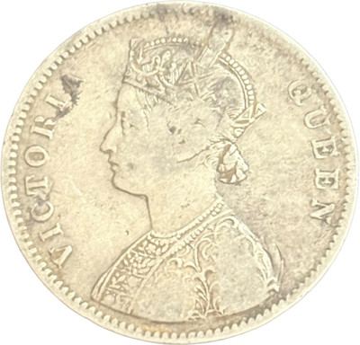 NUMISG 1862 Silver One Rupee 0/4 Dots Victoria Queen X Rare British India Medieval Coin Collection(1 Coins)