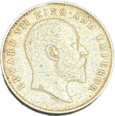 NUMISG 1907 Most Rare Silver Two Annas Edward VII British India Medieval Coin Collection(1 Coins)