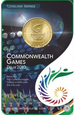 GODHOOD 5 Rupee Copper Collective Memorial Token (19th Commonwealth Games Delhi 2010) Ancient Coin Collection(1 Coins)