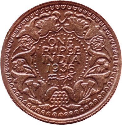 COINS WORLD 1939 ONE RUPEE KING GEORGE COPPER COIN Modern Coin Collection(1 Coins)