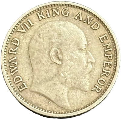 ANTIQUEWAY Silver 1/4 Rupee 1906 High Grade Edward VII British India Medieval Coin Collection(1 Coins)