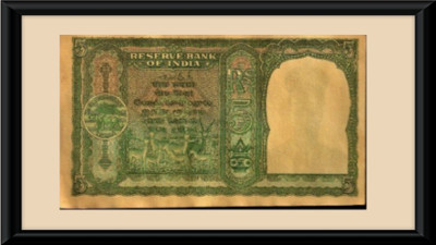 oldcoinwala 5 Rs .8 Deer Note C.D. Deshmukh with Note Frame Framed Wall Art Decor With Frame Modern Coin Collection(1 Coins)