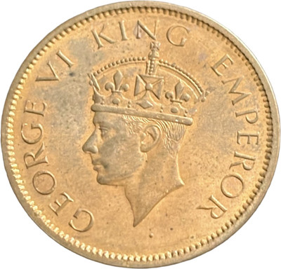 NUMISG 1942 UNC Quarter Anna 8 Dots George VI Very Rare British India Medieval Coin Collection(1 Coins)