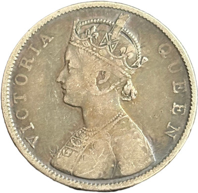 ANTIQUEWAY Ext. Rare Silver 1862 One Rupee 2/0 Dots Victoria Queen British India Medieval Coin Collection(1 Coins)