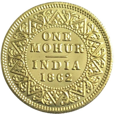 Eforest 1 Mohur 1862 UNC Gold Plated Coin Modern Coin Collection(1 Coins)