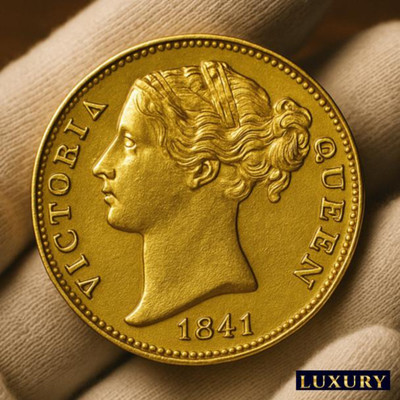 Luxury Rare 1 Mohur 1841 Victoria Queen, British India old Most Demanded Gold-Plated Medieval Coin Collection(1 Coins)