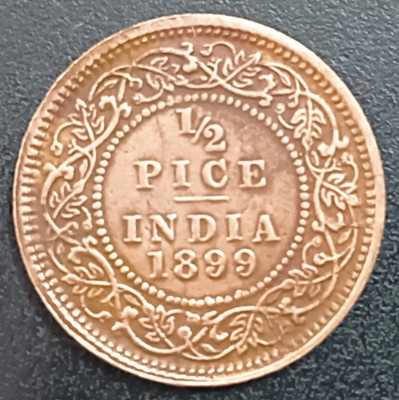 Sanjay Online Store BRITISH INDIA 1/2 PICE 1899 VICTORIA EMPRESS COPPER Ancient Coin Collection(1 Coins)