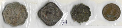 A1 International India 1958 Set Of 4 Different Coins Modern Coin Collection(4 Coins)
