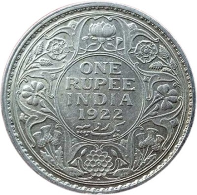 rbf RARE 1922 ONE RUPEE SILVER COIN GEORGE V KING - BRITISH INDIA Medieval Coin Collection(1 Coins)