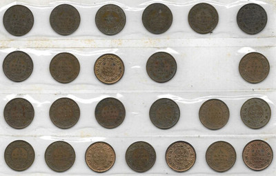 A1 International Rare British India George V 1/12 Anna 24 Different Year Coins Lot Medieval Coin Collection(24 Coins)
