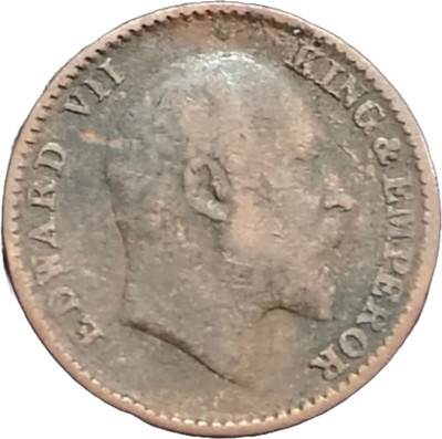 ANTIQUEWAY Extremely Rare 1/12 Anna 1909 Key Date Edward VII British India Medieval Coin Collection(1 Coins)