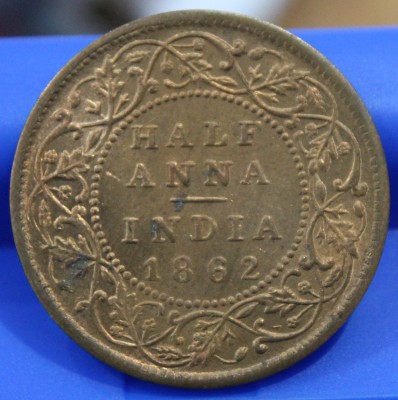 Eshop Half Anna (1862) British India Collectible Old Rare Coin Medieval Coin Collection(1 Coins)