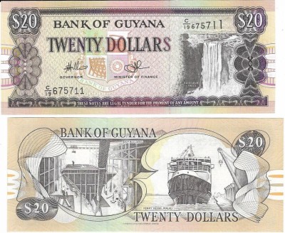 A1 International Rare Guyana 20 Dollars Genuine Bank Note UNC Medieval Coin Collection(1 Coins)