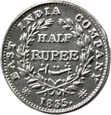 CoinView Half Rupee (1835) East India Company Collectible Silverplated Fancy Coin Ancient Coin Collection(1 Coins)