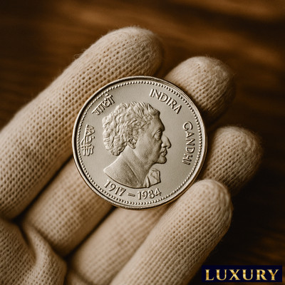 Luxury 1 Lakh 1917-1984 Indira Gandhi Silverplated Rare Fancy Modern Coin Collection(1 Coins)