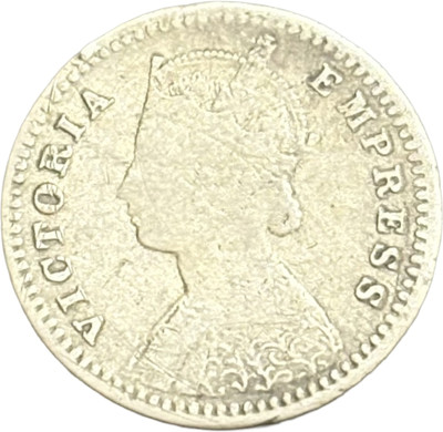 NUMISG 1892 Silver Two Annas Victoria Empress X Rare British India Medieval Coin Collection(1 Coins)