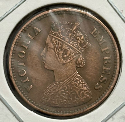 ANTIQUEWAY X Rare 1/2 Pice 1898 Die Rotation Error 1’O Clock High Grade Victoria Empress Medieval Coin Collection(1 Coins)