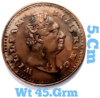 HSP Old William 4th King Token Coin 1818. Copper Metal. Big Size Coin. Medieval Coin Collection(1 Coins)
