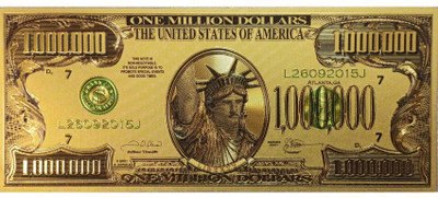 Hop n Shop 100000 US Dollar Bill 24Kt Gold Plated 1 Paper currency & Bank notes Modern Coin Collection(1 Coins)