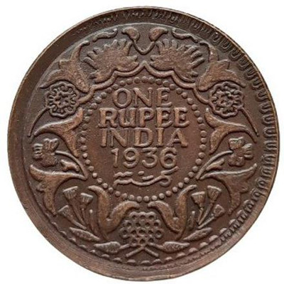 COINS WORLD 1936 ONE RUPEE KING GEORGE COPPER TOKEN Modern Coin Collection(1 Coins)