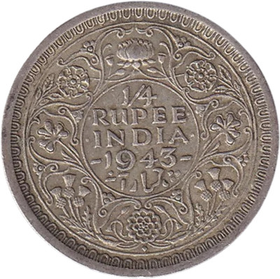 PPEcoins British India 1/4 Rupee George VI Silver Coins Medieval Coin Collection(1 Coins)