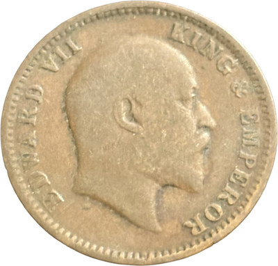 NUMISG 1906 Bronze Quarter Anna Lower Weight Edward VII Scarce British India Medieval Coin Collection(1 Coins)