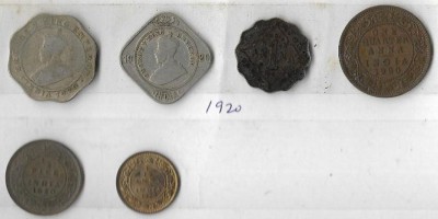 A1 International Rare British India 1920 George V 6 Different Coins Lot Very Good Medieval Coin Collection(6 Coins)