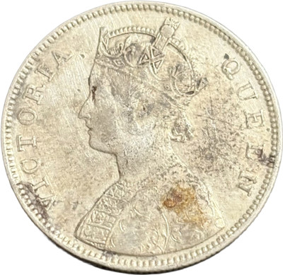 NUMISG 1862 Silver One Rupee 0/3 Dots Variety Victoria Queen X Rare British India Medieval Coin Collection(1 Coins)