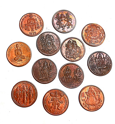 ANK SET OF 12 QUARTER ANNA EIC 1818 WITH MIX GODS Ancient Coin Collection(12 Coins)