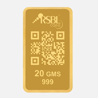 RSBL Precious Certified Ravishing Rose Design 24 (999) K 20 g Yellow Gold Bar