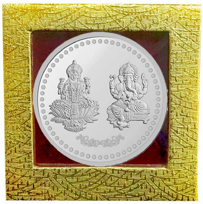 LVA CREATIONS 20 gram/gm silver coin Bis Hallmark 999 fine silver . 20 GM Laxmi / Lakshmi ganesh for gift in happy birthday & happy anniversary.Festive gift pack for pooja & Dhanteras diwali. S 999 20 g Silver Coin