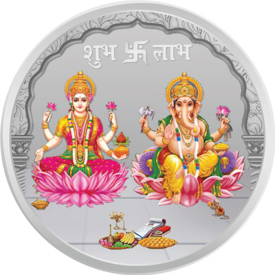 LORDS JEWELS Laxmi Ganesh Ji Color BIS Hallmarked S 999 10 g Silver Coin
