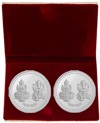 LVA CREATIONS  10 gm/GRAM x 2 Silver Coins = 20 gram 999 bis hallmarked Laxmi/lakshmi ganesh (Combo of 2) 20 gm for gift in happy birthday & wedding anniversary.Festive gift for Dhanteras diwali. S 999 20 g Silver Coin(Pack of 2)