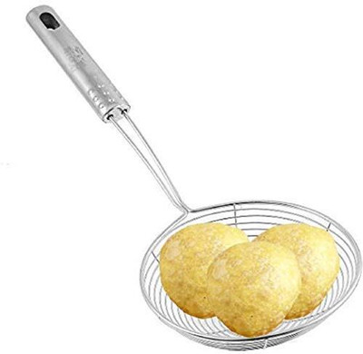 Aric Stainless Steel Deep Fry Strainer/Mesh Strainer/Jhara/Puri Strainer-16 Cm Collapsible Deep Frying Basket(Silver Pack of 1)