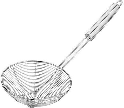 Culinary Crafts Versatile Oil Strainer & Skimmer for Puri, Poori,Frying Utensils-Steel Handle Deep Frying Basket(Silver Pack of 1)