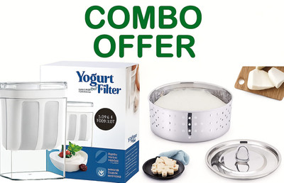 GIMSO Yogurt Filter & Paneer Maker Combo – 2-in-1 Dairy Delight Strainer(Steel Pack of 1)