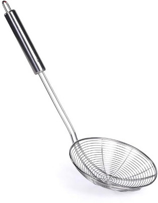 Sanimart Stainless Steel Deep Fry Wire Skimmer with Spiral Mesh Strainer(Silver Pack of 1)