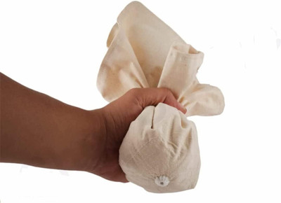 veidik Cotton Double Heavy Layered Washable Reusable and Hand Imarti Jalebi Cloth Collapsible Strainer(White Pack of 1)