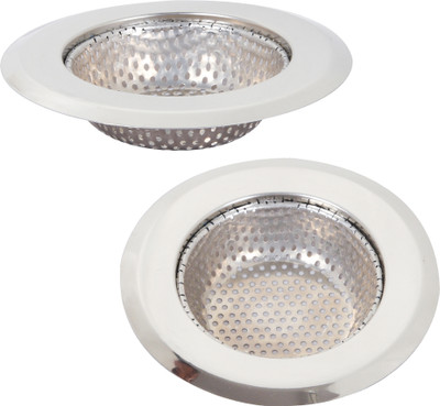 KUBER INDUSTRIES Kitchen Drain Catcher Sink Round Moti Jali Strainer|115 mm|Pack of 2|Silver Strainer(Silver Pack of 2)