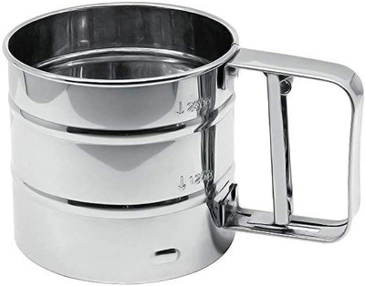kankinmart Flour Sifter Hand Press Design Stainless Steel Flour Strainer(Multicolor Pack of 1)