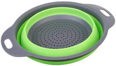 Magnusdeal Collapsible Colander Kitchen Strainer, Environmentally Friendly Collapsible Strainer(Green, Grey Pack of 1)