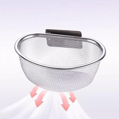maukir Kitchen Sink Drainer Basket Collapsible Strainer(Silver Pack of 1)