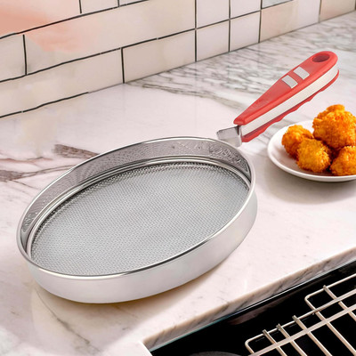 KUBER INDUSTRIES Steel Papad & Phulka Roasting Net Roti Grill Jali for Gas Stove | Silver Strainer(Silver Pack of 1)